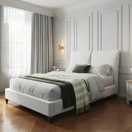 Lena Boucle Upholstered Bed