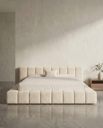 Aero Teddy Upholstered Ottoman Bed – Low Lined Headboard | Amare Living