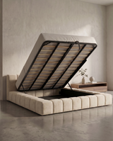 Aero Teddy Upholstered Ottoman Bed – Low Lined Headboard | Amare Living