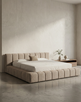 Aero Teddy Upholstered Ottoman Bed – Low Lined Headboard | Amare Living