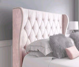 Azalea Upholstered Wingback Bed