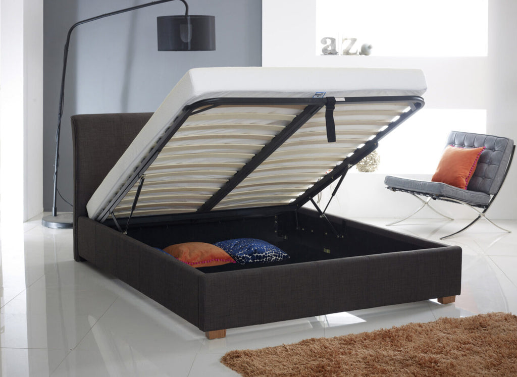 Fabric Upholstered Ottoman Storage Bed