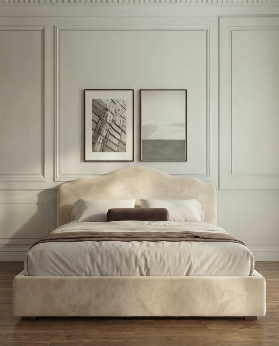 Percy Cloud Teddy Ottoman Bed – Low Headboard Divan | Amare Living