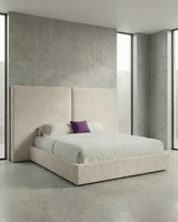 Rocco Wide High Headboard Upholstered Ottoman Bed | Amare Living