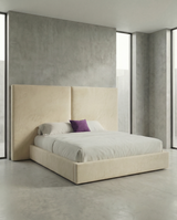 Rocco Wide High Headboard Upholstered Ottoman Bed | Amare Living