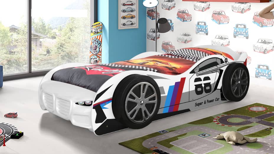 Turbo 88 White Car Bed