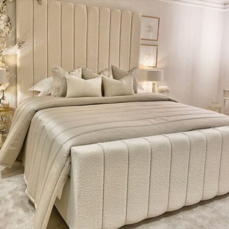 Upholstered panel deals bed with storage