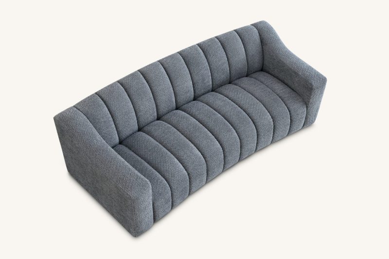 3 Seater Sofa In Iron Boucle Fabric