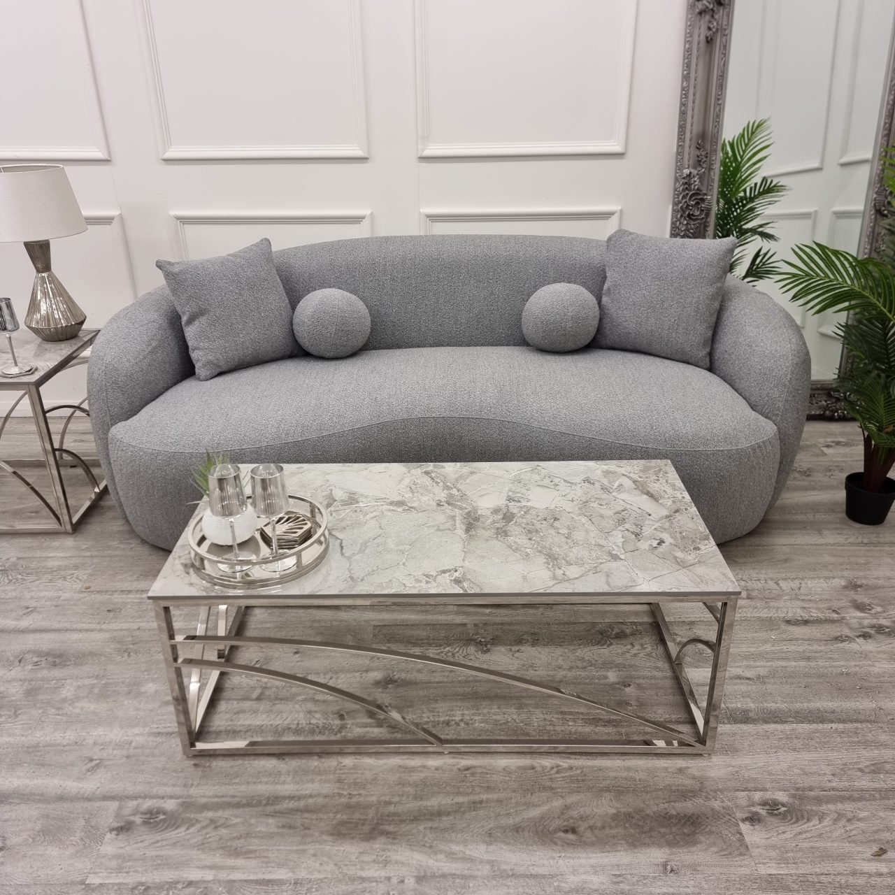 Boucle Wave Sofa - Grey